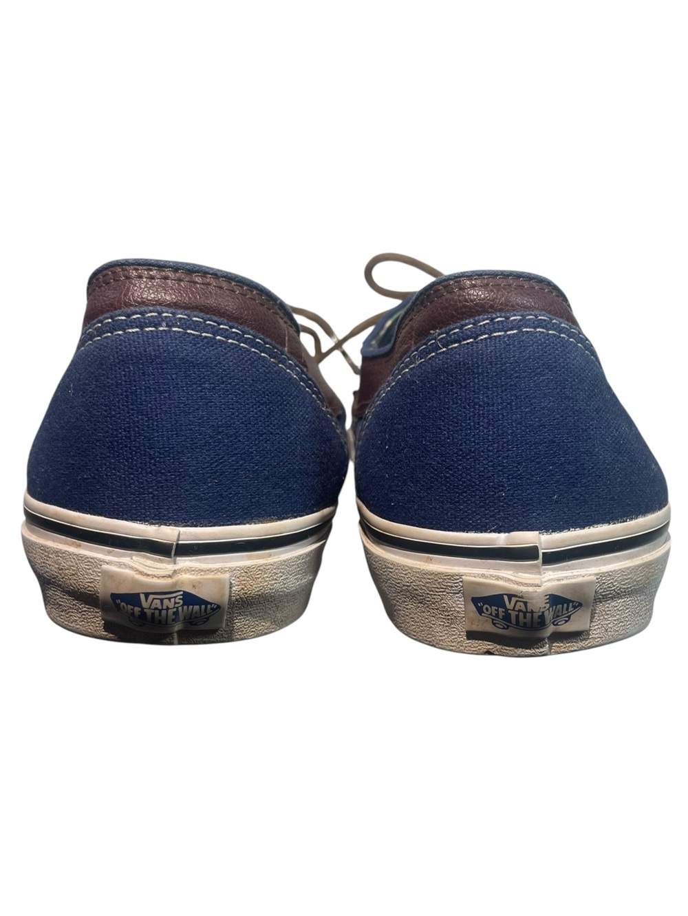 Vans Brigata Navy Blue Canvas Brown Leather-Trim Boat Shoes Men's Size 12 EUC - Picture 4 of 11
